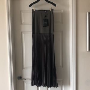 HERVE LEGER semi-sheer maxi skirt.